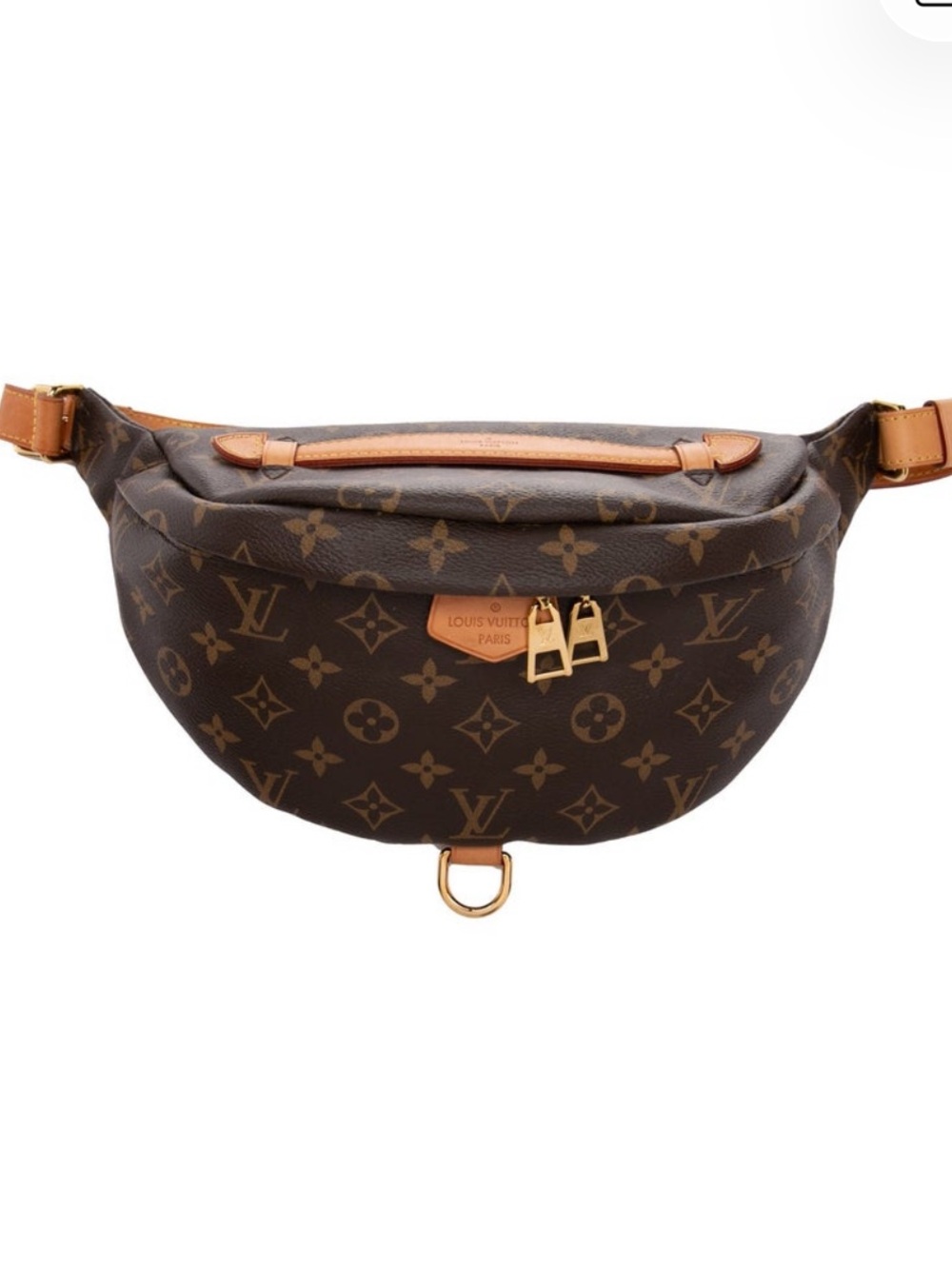 Louis Vuitton Monogram Canvas Belt Bag in Brown with Tan Accents